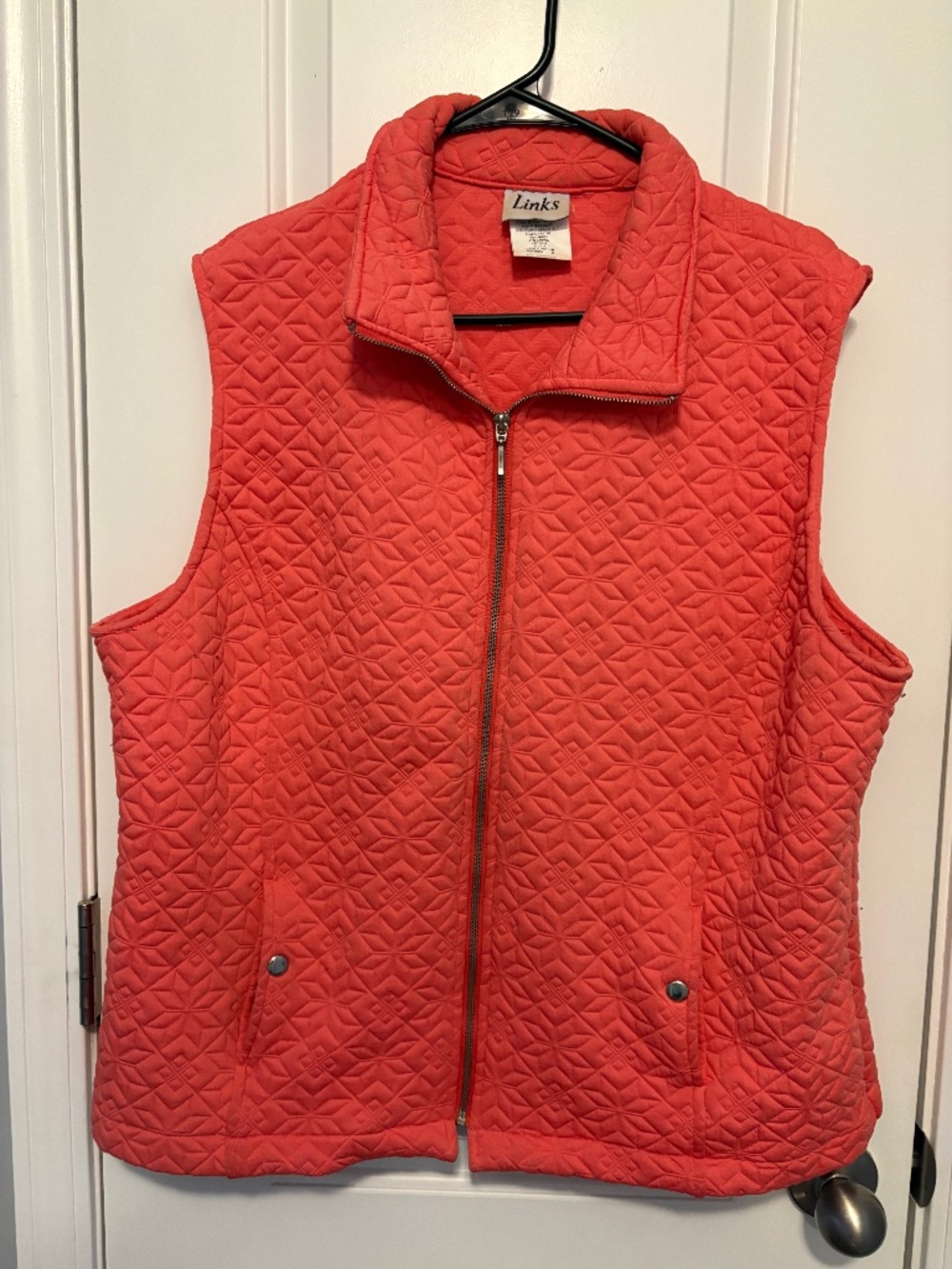 Links quilted zip up vest with pockets size 1x